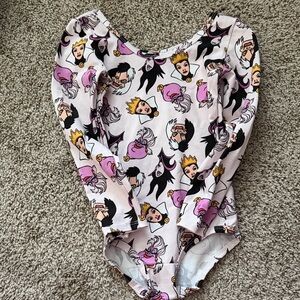 Girls' Long-Sleeve One-Piece Bodysuit in Light Pink with Character Print